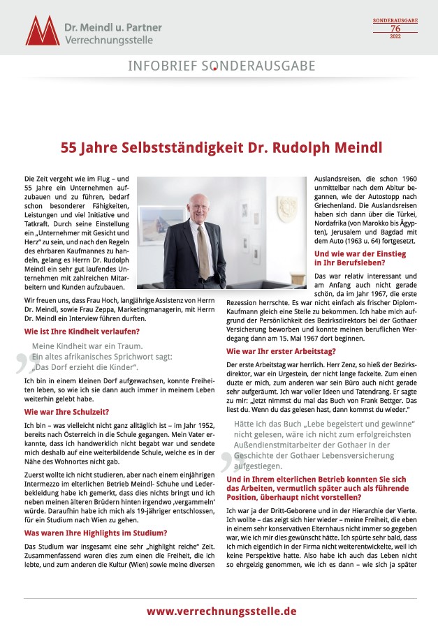 Pastoor Schaduw Edelsteen Sonderausgabe Infobrief 2/2022 - Dr. Rudolph Meindl